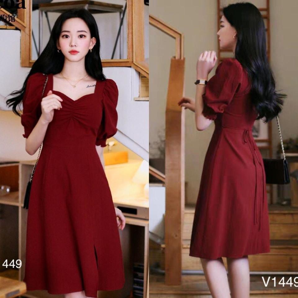 [Nhập WAMAR931 giảm ngay 15k]Đầm đỏ tay bồng sang trọng V1449_Zin Boutique [Kèm ảnh thật] | BigBuy360 - bigbuy360.vn