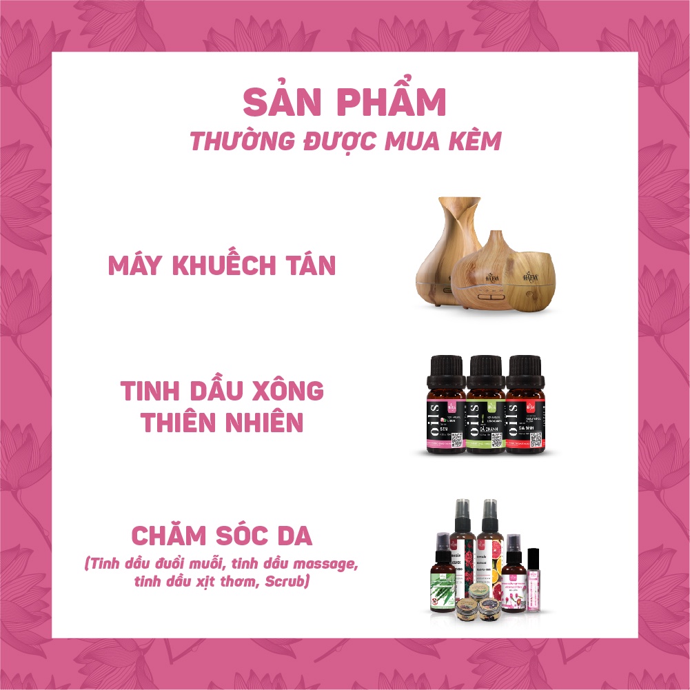 Tinh dầu thiên nhiên xông phòng Sen Haeva xua tan lo âu, căng thẳng, giúp tinh thần thư thái, ngủ ngon, chống lão hoá