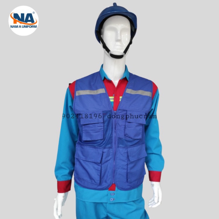 Áo ghi lê kỹ sư bảo hộ lao động Nam Á, loại cao cấp (có phản quang) [DOO SAFETY]