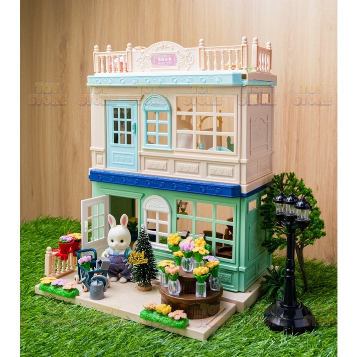 Bộ đồ chơi nhà thỏ bằng nhựa cao cấp đáng yêu cho bé toystore FUDAER