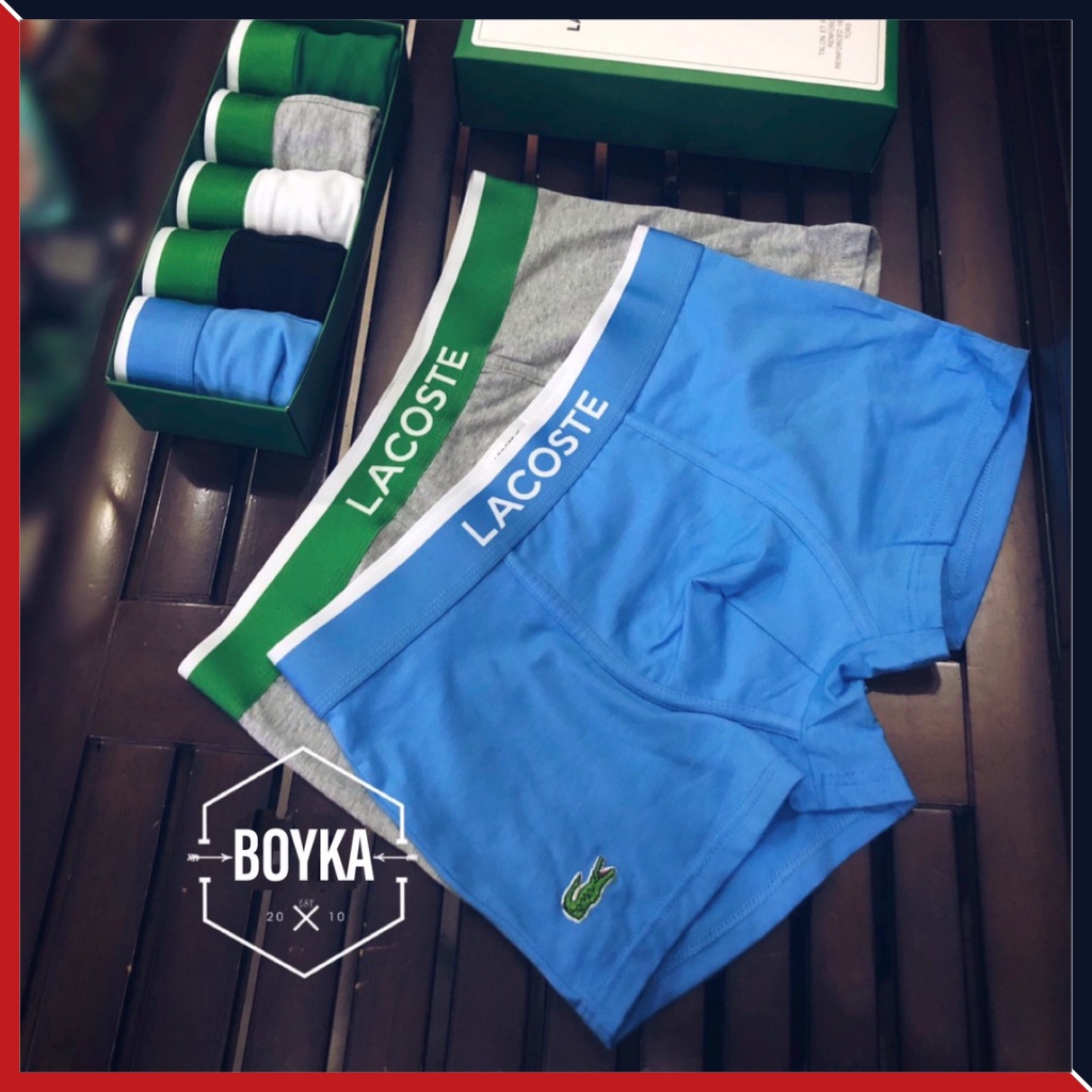 Combo 5 Quần Lót Nam Boxer Quần Sịp Đùi Nam LACOTE Cạp Êm vải Cotton Thâm Hút Vượt Trội Co Dãn Đàn Hồi Cao LAC-CT01