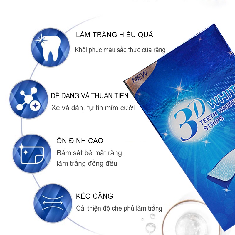 7 Gói - 14 Miếng Dán Trắng Răng 3D Whitening Strip Liệu Trình Dưỡng Trắng Răng Hiệu Quả An Toàn-URB3DYT-T7