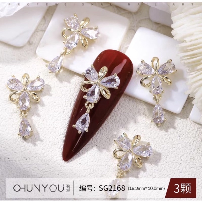 Charm hoa đá đính móng trang trí móng cao cấp