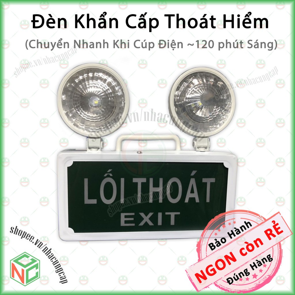 [PIN Sạc] Đèn Led Báo Thoát Hiểm Exit Khẩn Cấp Khi Cúp Điện - Dùng Cho Dãy Trọ - Kho Xưởng - Siêu Thị - NLM-DBTHE