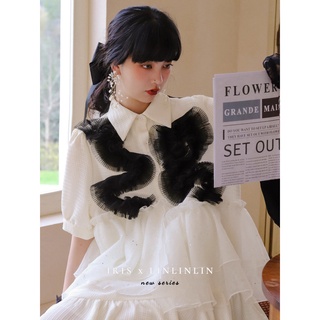 「Sản phẩm có sẵn- ORIGINAL DISIGN」IRIS BOUTIQUE x LINLINLIN ID22L0188 white butterfly dress - Đầm nữ thời trang