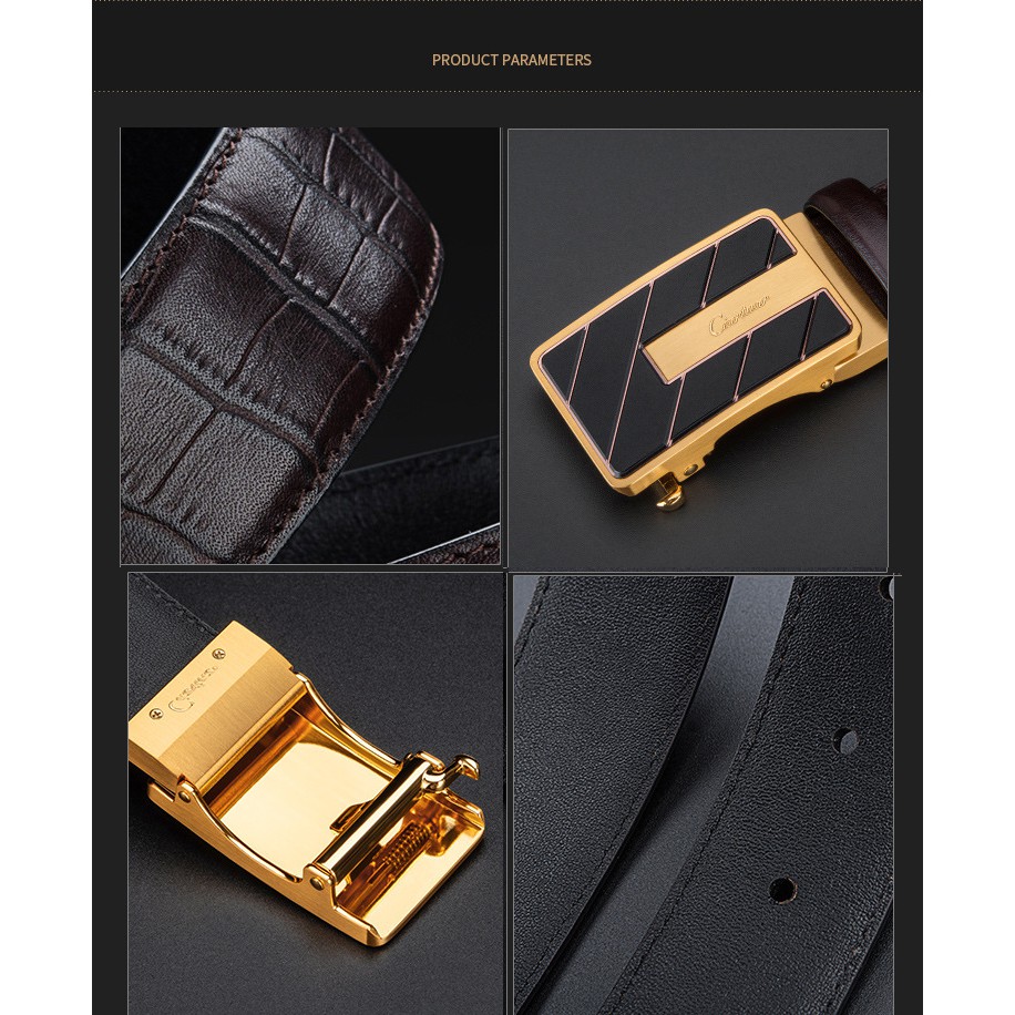 HÀNG HIỆU/Thắt Lưng Da Nam Khóa Tự Động Cao Cấp Dây Nịt Nam Da Bò 100% Chính Hãng Ciartuar Mầu Vàng Bạc Nam Tính... | BigBuy360 - bigbuy360.vn