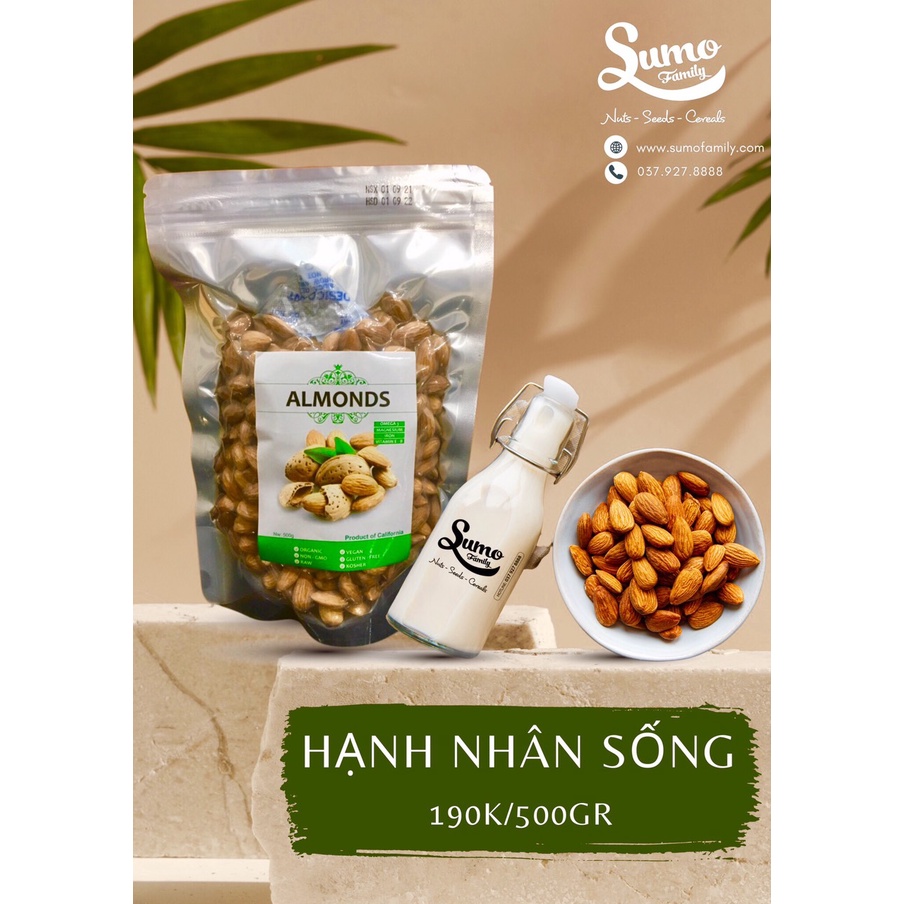 Hạnh nhân sống, túi 500g