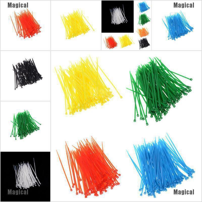 Bộ 100 dây nhựa nylon bọc thắt dây cáp có nhiều màu tiện dụng