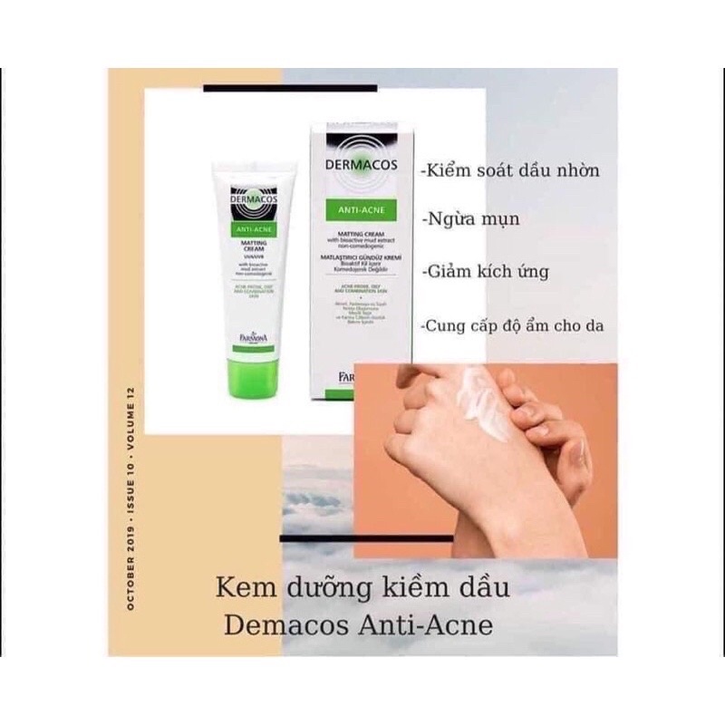 Kem ngừa mụn, giảm thâm, giảm bóng nhờn Farmona Dermacos Anti Acne Matting Cream 50ml - BEAUTYBYCO.VN