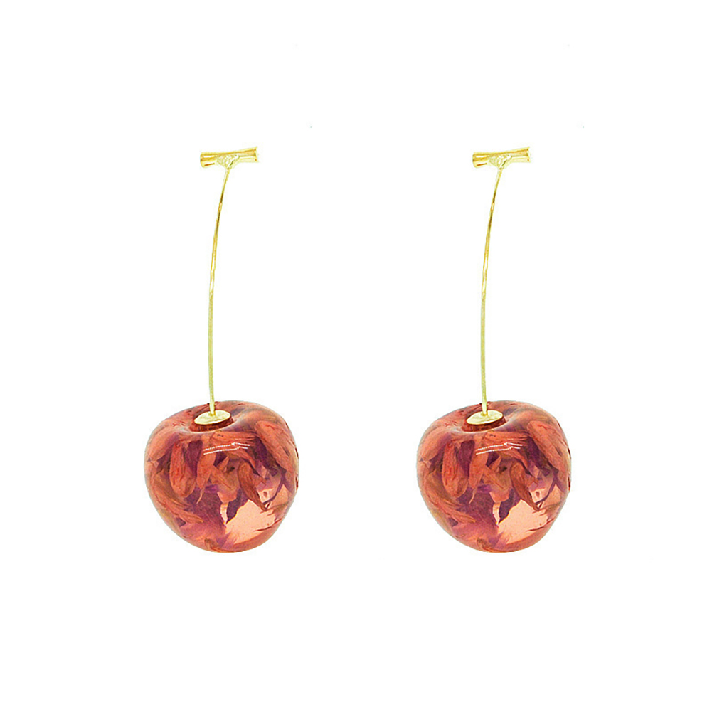 Lovestreet Acrylic Fashion Geometric Fine Sweet Cherry Women Drop Long Earrings Jewelry Gifts
