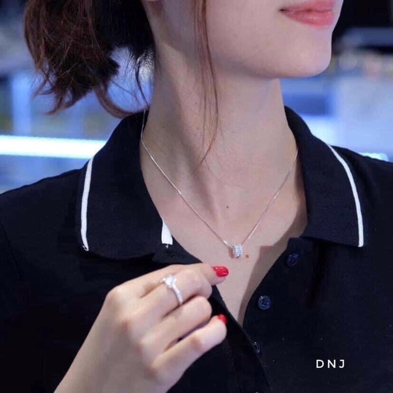 Dây chuyền nữ bạc thật mặt bánh xe đính đá sáng đẹp - Kho sỉ bạc Nhất Linh