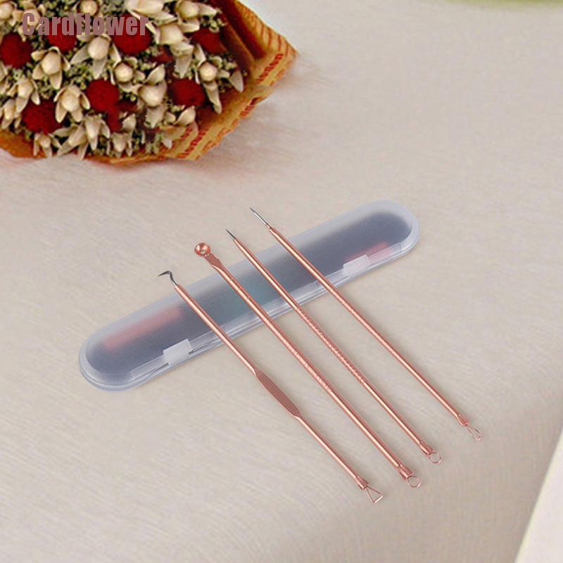 [Hàng mới về] Set 4 dụng cụ nặn mụn bằng thép không gỉ chất lượng cao tiện dụng