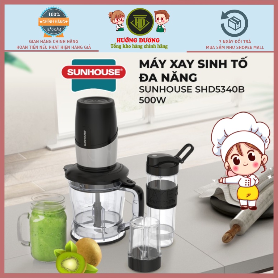 máy xay sinh tố Đa Năng 3 Cối xay thịt hoa quả rau cực nhuyễn Sunhouse SHD5340B Gia Dụng Hướng Dương