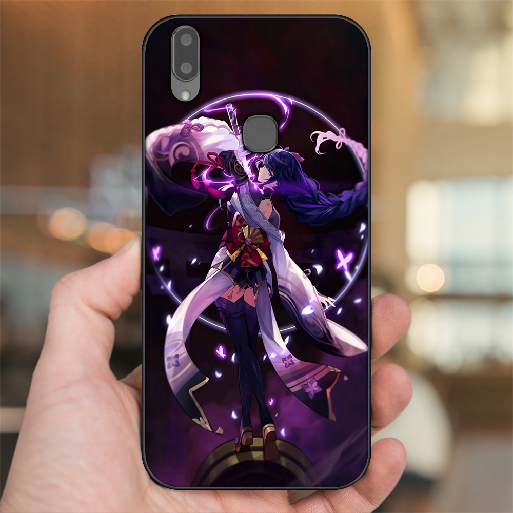 Ốp lưng Vivo V9, Y85, V11i viền đen in hình Raiden Shogun Genshin Impact