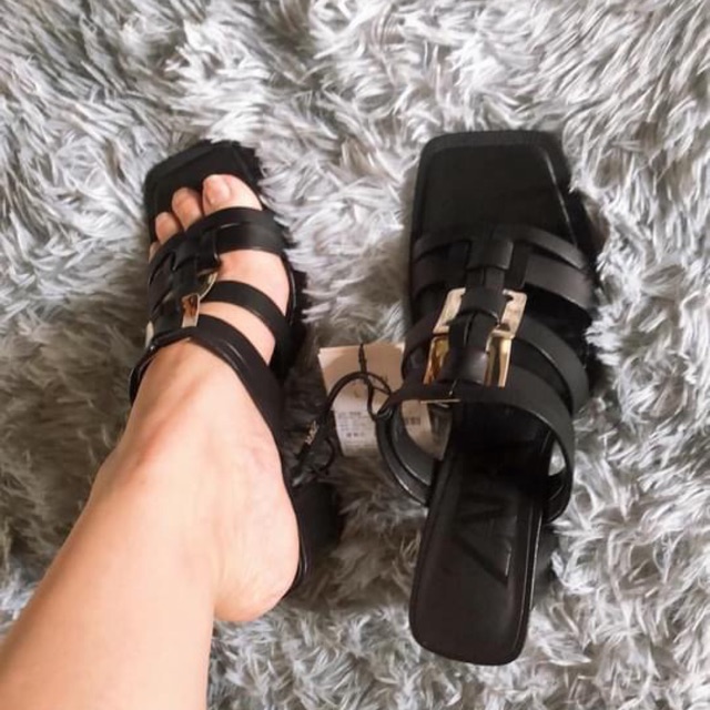 Guốc zara da phối kim loại