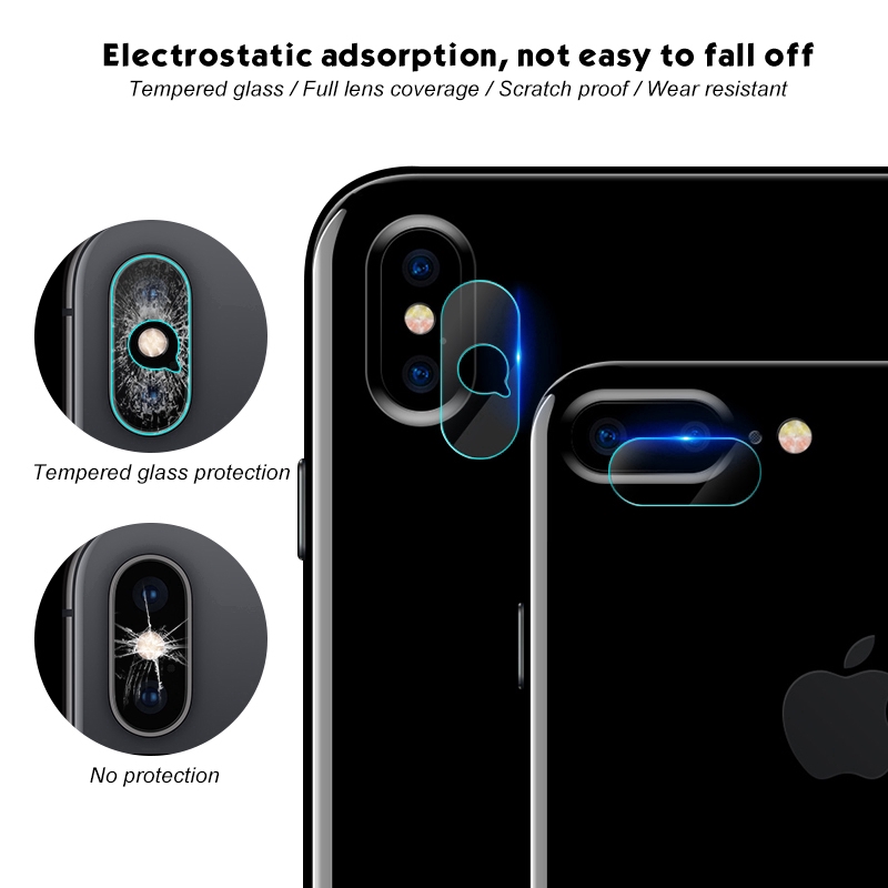 Kính cường lực bảo vệ camera sau điện thoại 9D cho IPHONE X XR XS MAX 7 8 PLUS