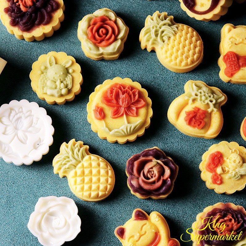 Dụng cụ làm bánh khuôn làm bánh trung thu 125gram 100gram 50gram tặng kèm 4-6 mặt khuân tuỳ loại