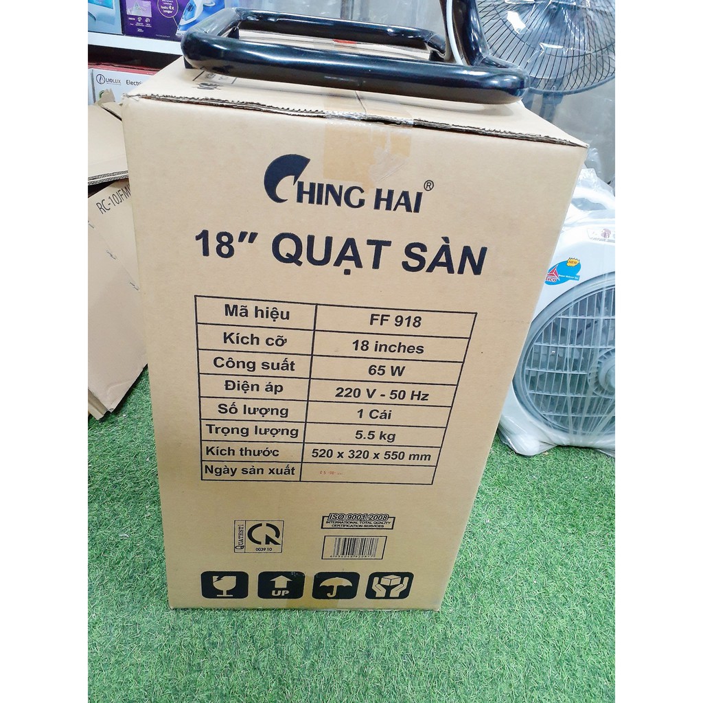 Quạt sàn Ching Hai - FF-919 và FF-918, sải cánh 45cm, quạt chân quỳ công nghiệp Đài Loan