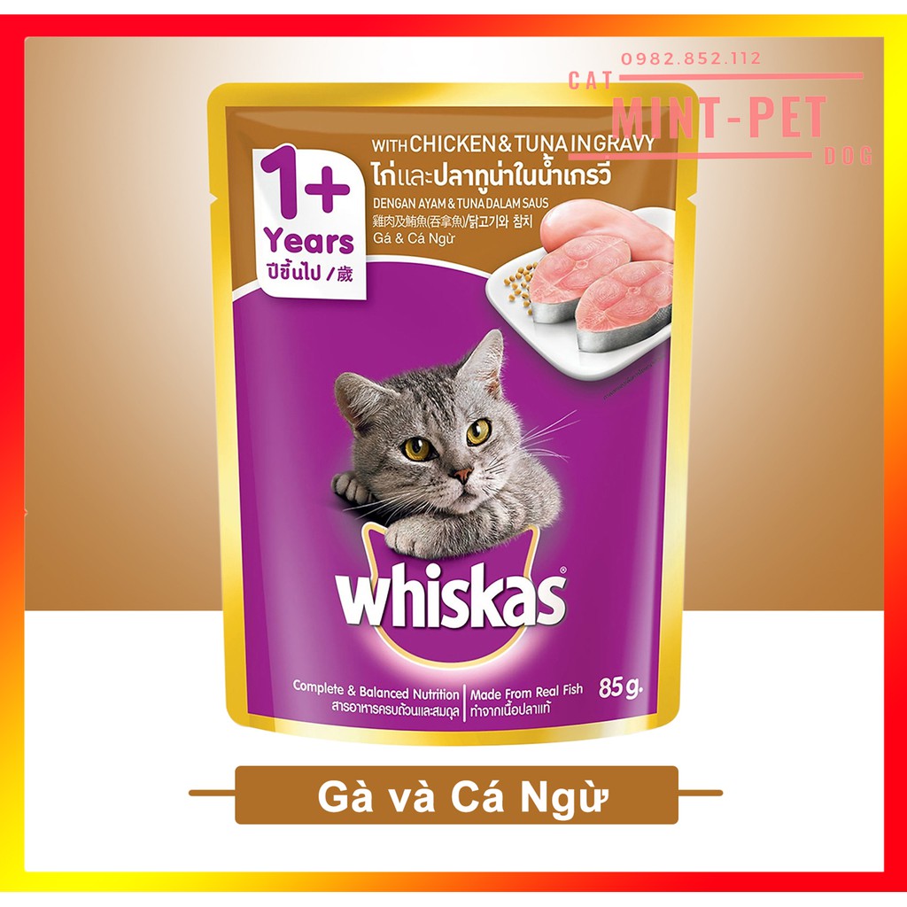 Pate Whiskas cho Mèo Lớn Túi 80g Giá Rẻ #MintPet