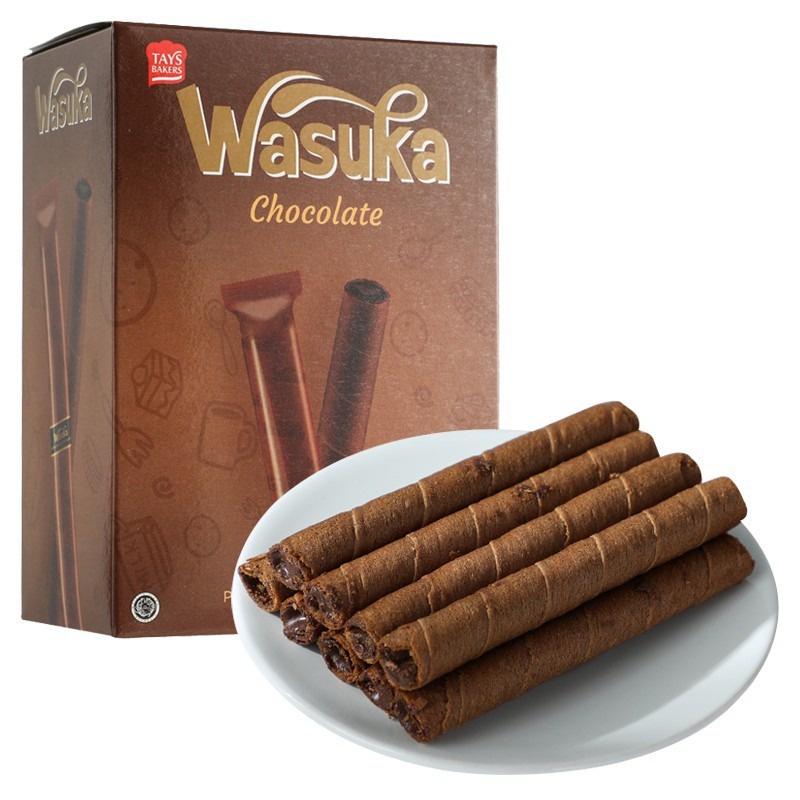 Bánh Quế Wasuka Premium Rolled Wafer Vị Sôcôla Chocolate (Hộp 240g)