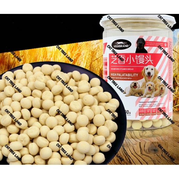 BÁNH THƯỞNG SESAME VEGEBRAND CHÓ MÈO 180G, BÁNH QUY BƠ SỮA (SNACK CHÓ, MÈO ĂN VẶT) - THỨC ĂN CHÓ CON