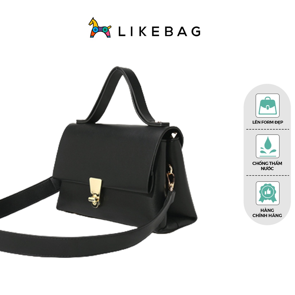 Túi xách nữ đeo chéo vai LIKEBAG kiểu dáng basic phối chốt kim loại sang trọng ST6529 - LIBAGI