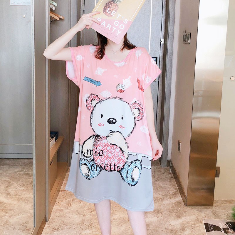 Váy Ngủ Cotton Cute Dáng Suông Chất Đẹp Siêu Dễ Thương (Hàng Loại 1)