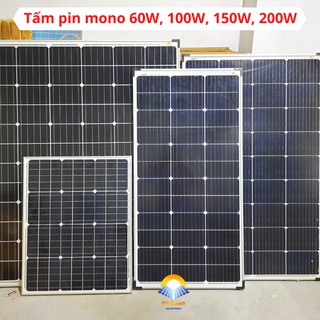 Tấm pin năng lương măt trời mono 18V 25W, 50W, 100W, 150W, 200W