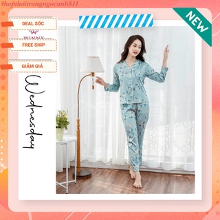 Bộ đồ ngủ lụa thu đông Winny 21561