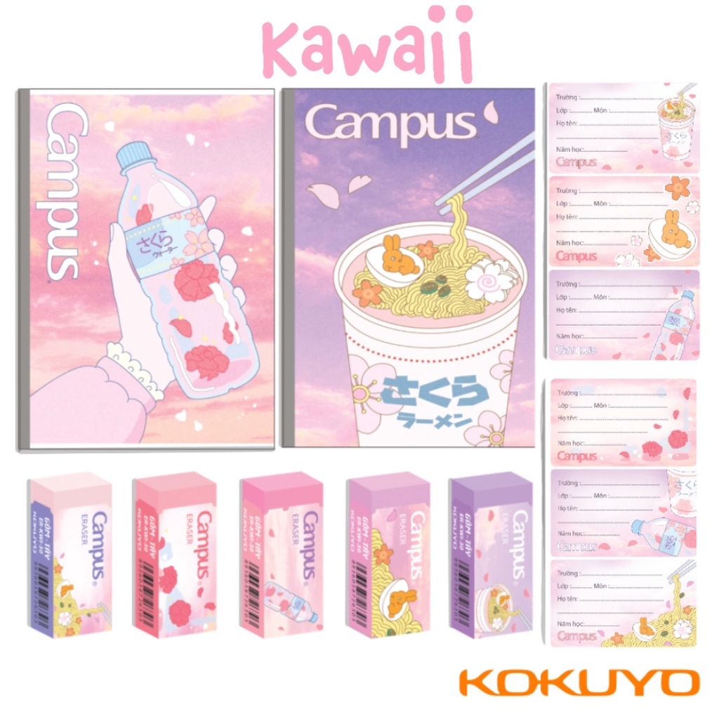 Combo Bộ Sưu Tập Đồ Dùng Học Tập Campus Kawaii