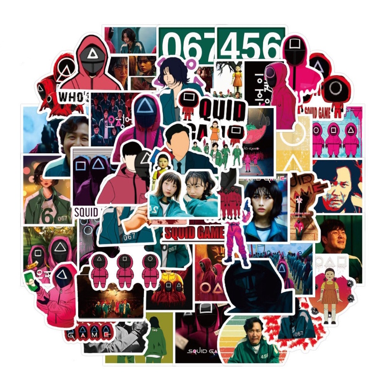 Bộ 50 Miếng Dán Graffiti Tròn Phong Cách Hàn Quốc Cho TV 6