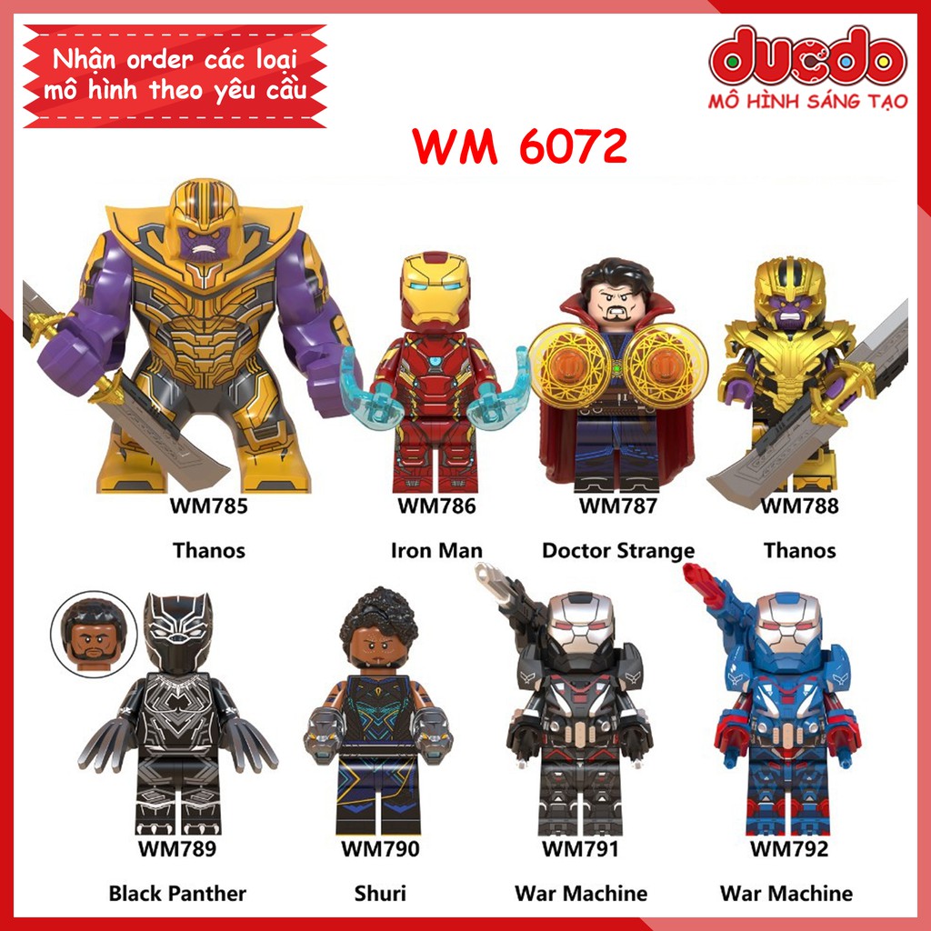 Minifigures Thanos và các siêu anh hùng Iron Man tuyệt đẹp - Đồ chơi Lắp ghép Xếp hình Mô hình Mini EndGame WM WM6072