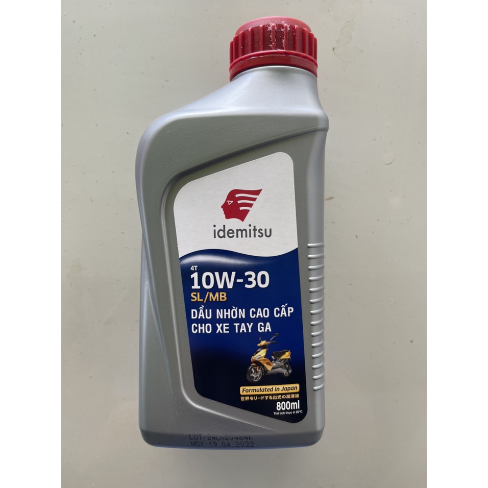 Dầu nhớt, Dầu nhờn Xe Máy xe tay ga 4T thương hiệu IDEMITSU 10W-30 SL/MB 800ml