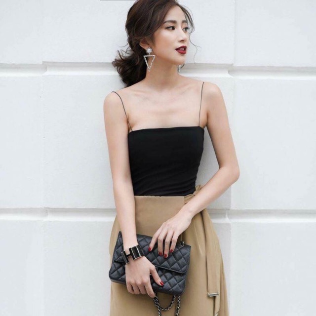 ÁO 2S CROPTOP ĐEN TRẮNG