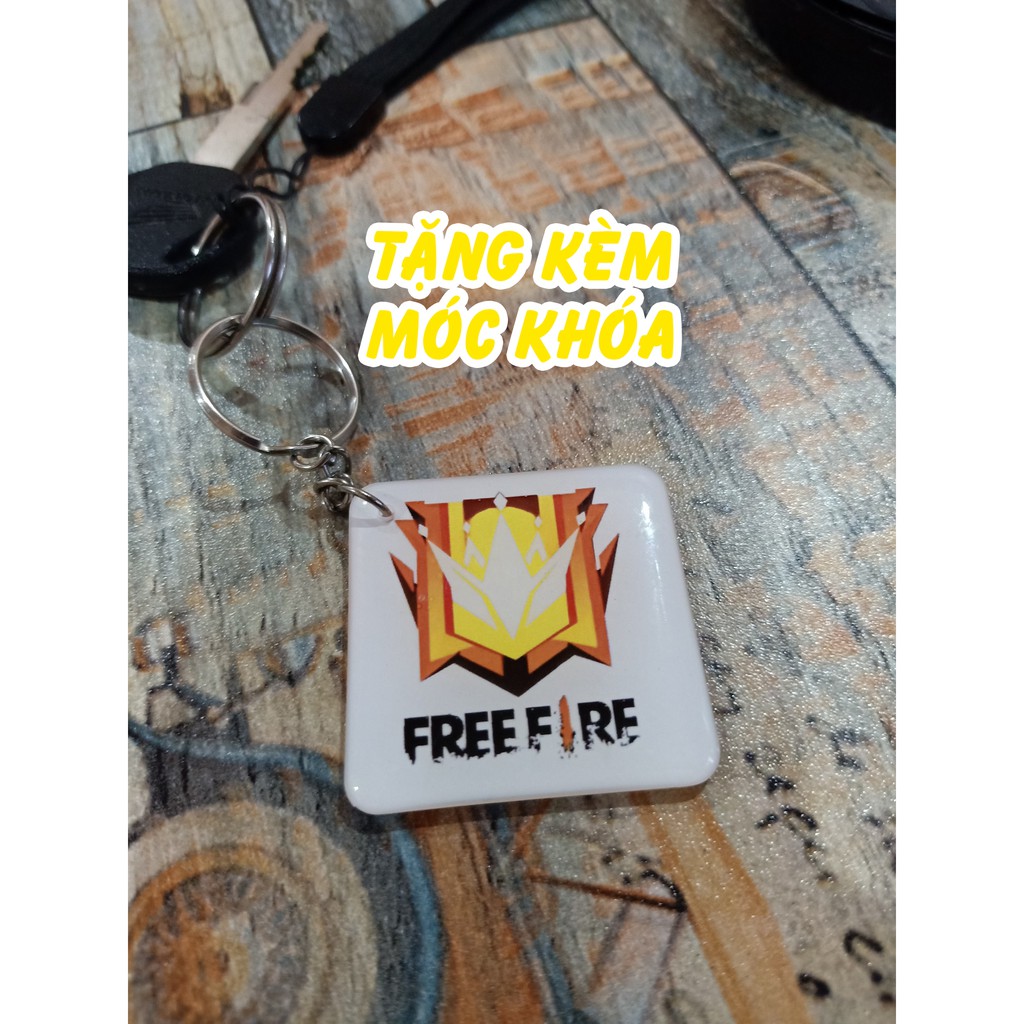 (Tặng Kèm Móc Khóa) Áo Thun đen Free Fire Rank thách đấu logo huyền thoại