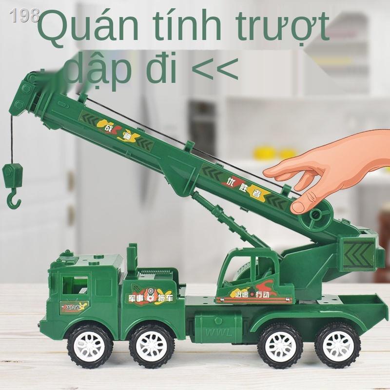 【2021】Cần trục quán tính xe tải xây dựng lớn cẩu cứu hỏa đồ chơi trẻ em ô tô mô hình cậu bé 3-6 tuổi