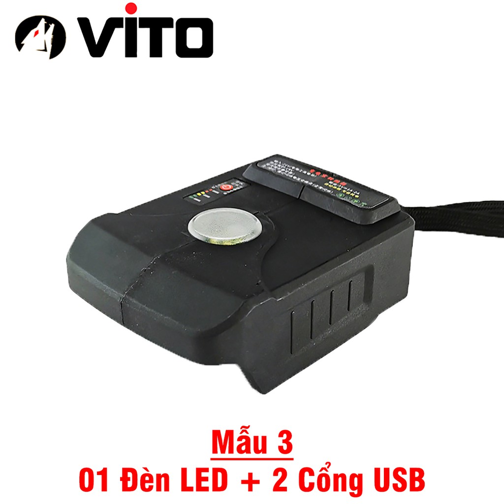 Đế Chuyển Pin Chân MAKITA VITO 5S 21V Sang USB 5V Sạc Điện Thoại