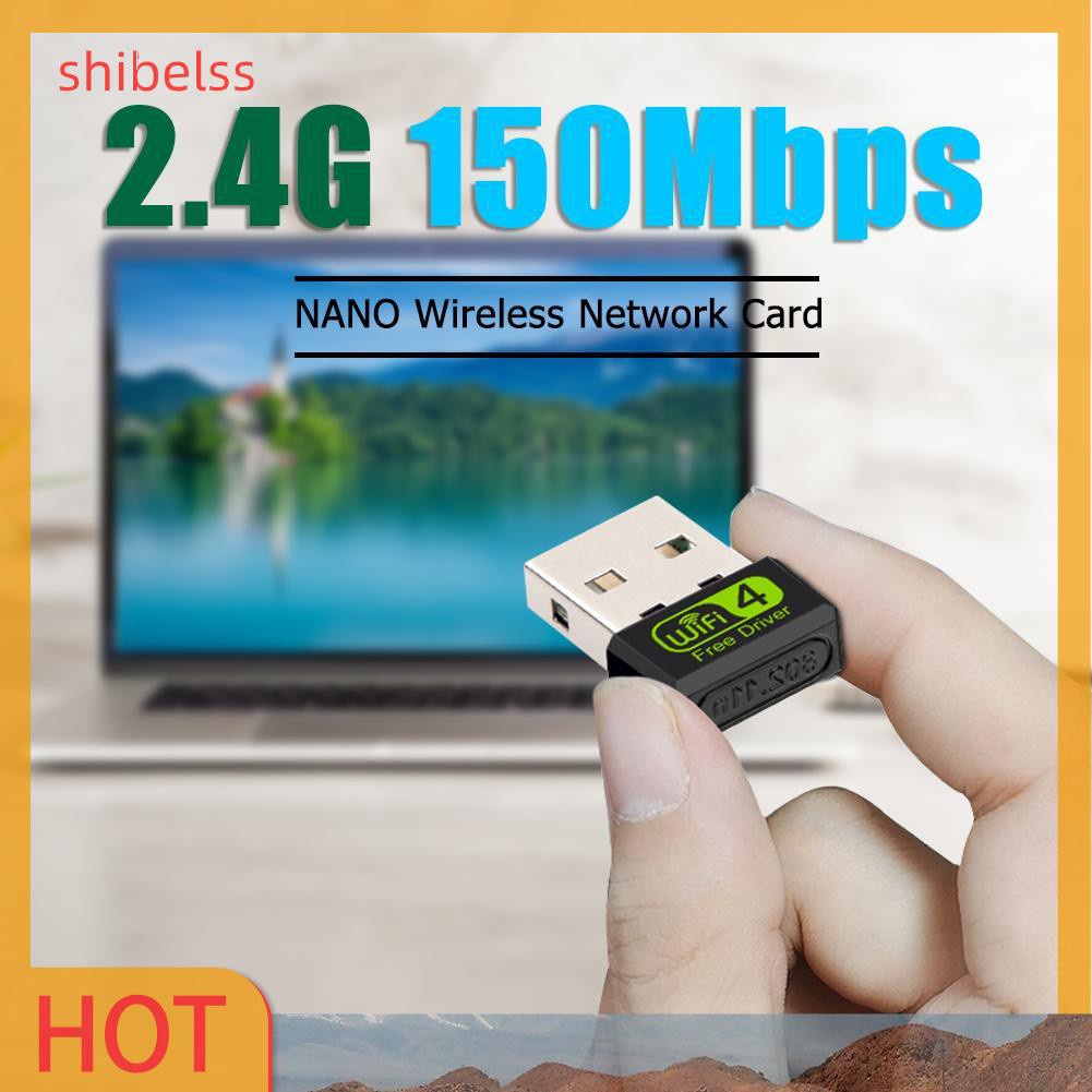 Shibelss 150Mbps Free Driver USB Wireless Adapter WiFi Receiver Dongle Network Card