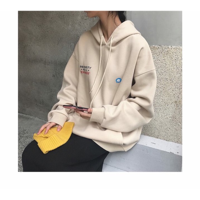 Áo hoodie lá thư màu tan UNISEX