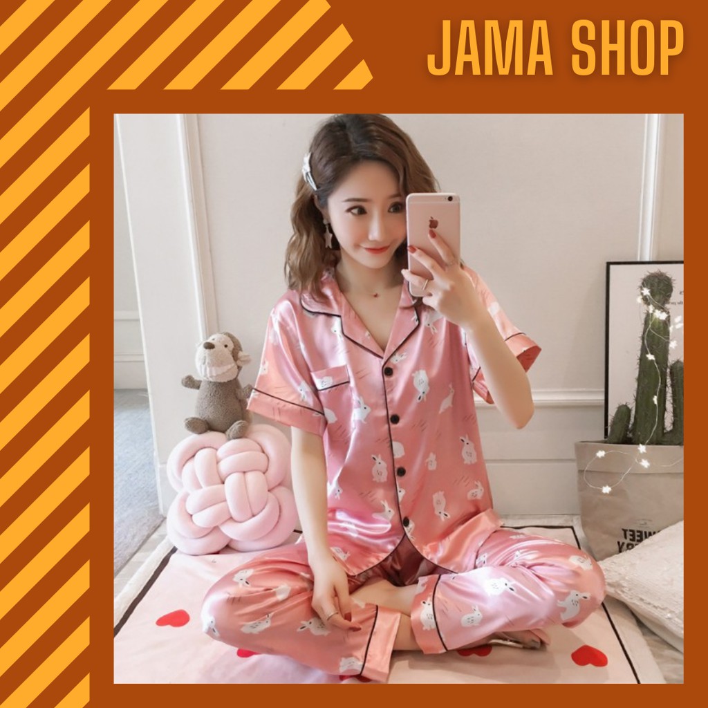 Đồ Bộ Nữ Pijama Nữ Lụa Mềm Mịn Không Nhăn Hàng Quảng Châu May Đẹp