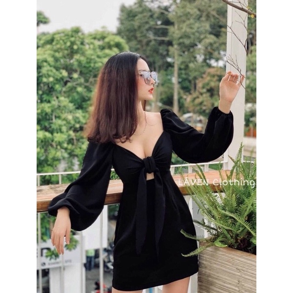 Đầm đi tiệc nơ ngực cao cấp