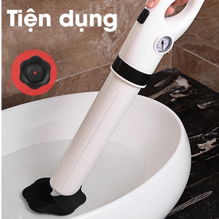 [Chính Hãng] Súng Thông Tắc Bồn Cầu, Bồn Rửa, Cống Thoát Sàn, Bằng Khí Nén Hơi, Đa Năng, Áp Lực 8kg - Dụng Cụ Thông Tắc