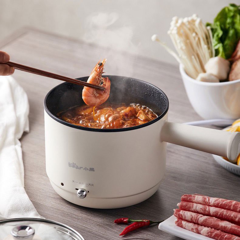 Nồi điện hầm cháo, nấu mỳ, nồi lẩu mini đa năng BEAR DRG-C12K1, công suất 600W - BH chính hãng 6 tháng