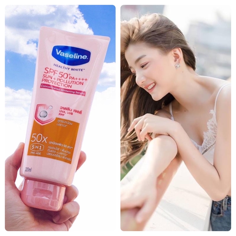 Sữa Dưỡng Thể Chống Nắng Trắng Da Vaseline 50X Healthy Bright SPF50+ PA++++ 320ml Thái Lan