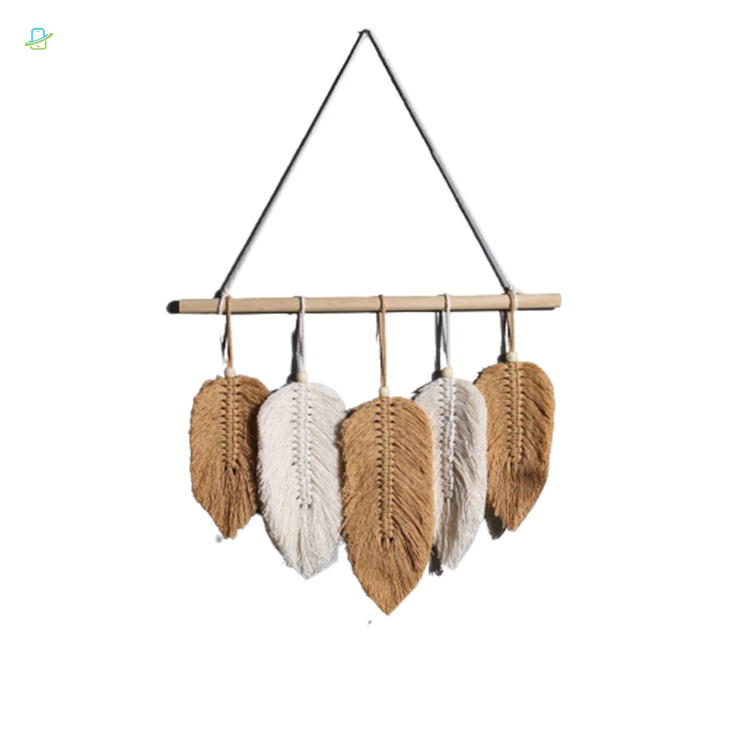 Thảm Treo Tường Trang Trí Phòng Ngủ / Tiệc Cưới Chất Liệu Cotton Dệt Hình Chiếc Lá Phong Cách Bắc Âu Tw