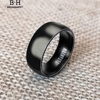 Nhẫn thép titan màu đen cá tính cho nam