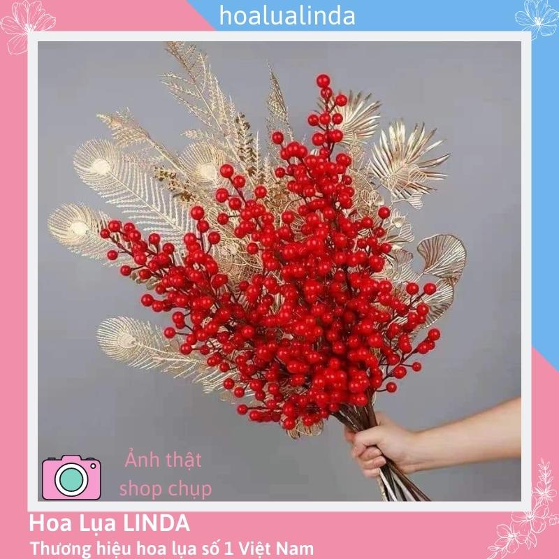 Cành Lá Điểm Đồng Rẻ Quạt, Cành Lá Tai Chuột, Đuôi Công, Dương Xỉ Phủ Vàng Cao Cấp Phù Hợp Cắm Với Đào Đông Và Các Loại
