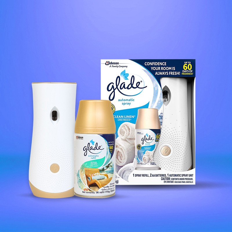 COMBO Máy Xịt Thơm Phòng Tự Động GLADE 3in1 Thái Lan
