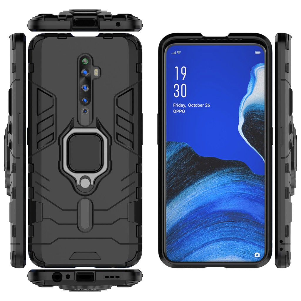 Ốp lưng Oppo Reno2 F / Oppo Reno 2F iron man chống sốc kèm nhẫn iring chống xem video bảo vệ camera