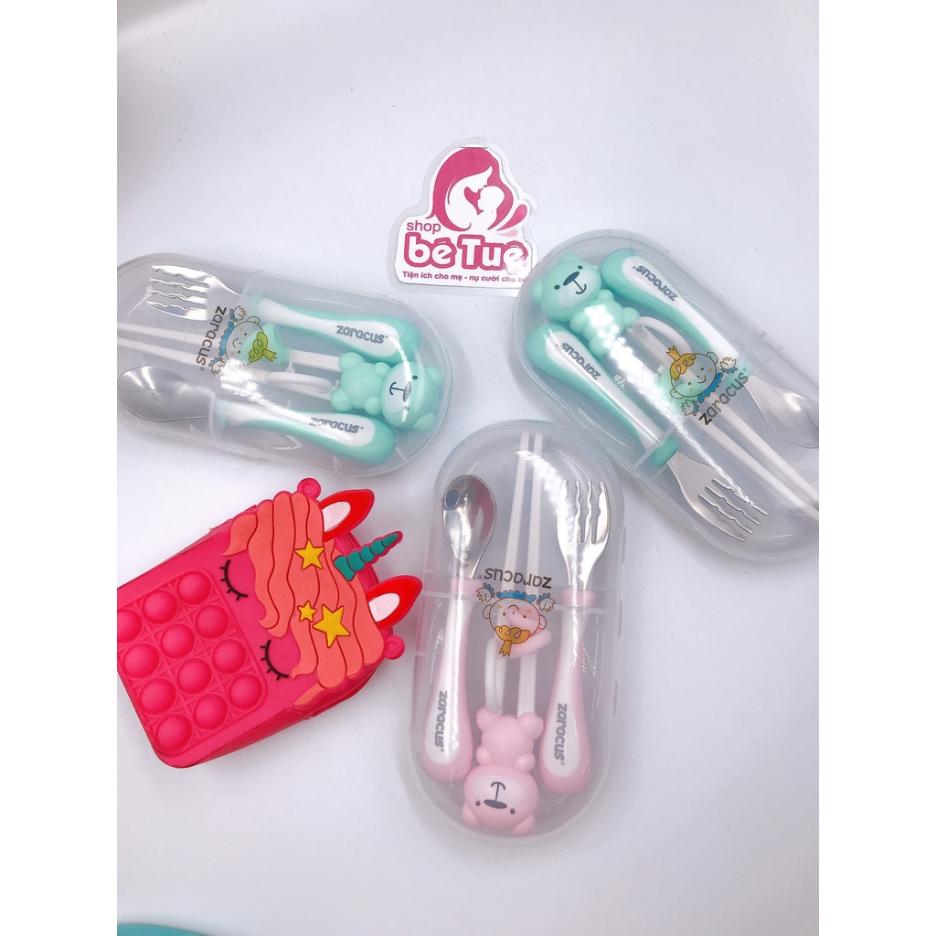 Set đũa thìa dĩa inox Zaracus Hàn Quốc cao cấp không rỉ có hộp